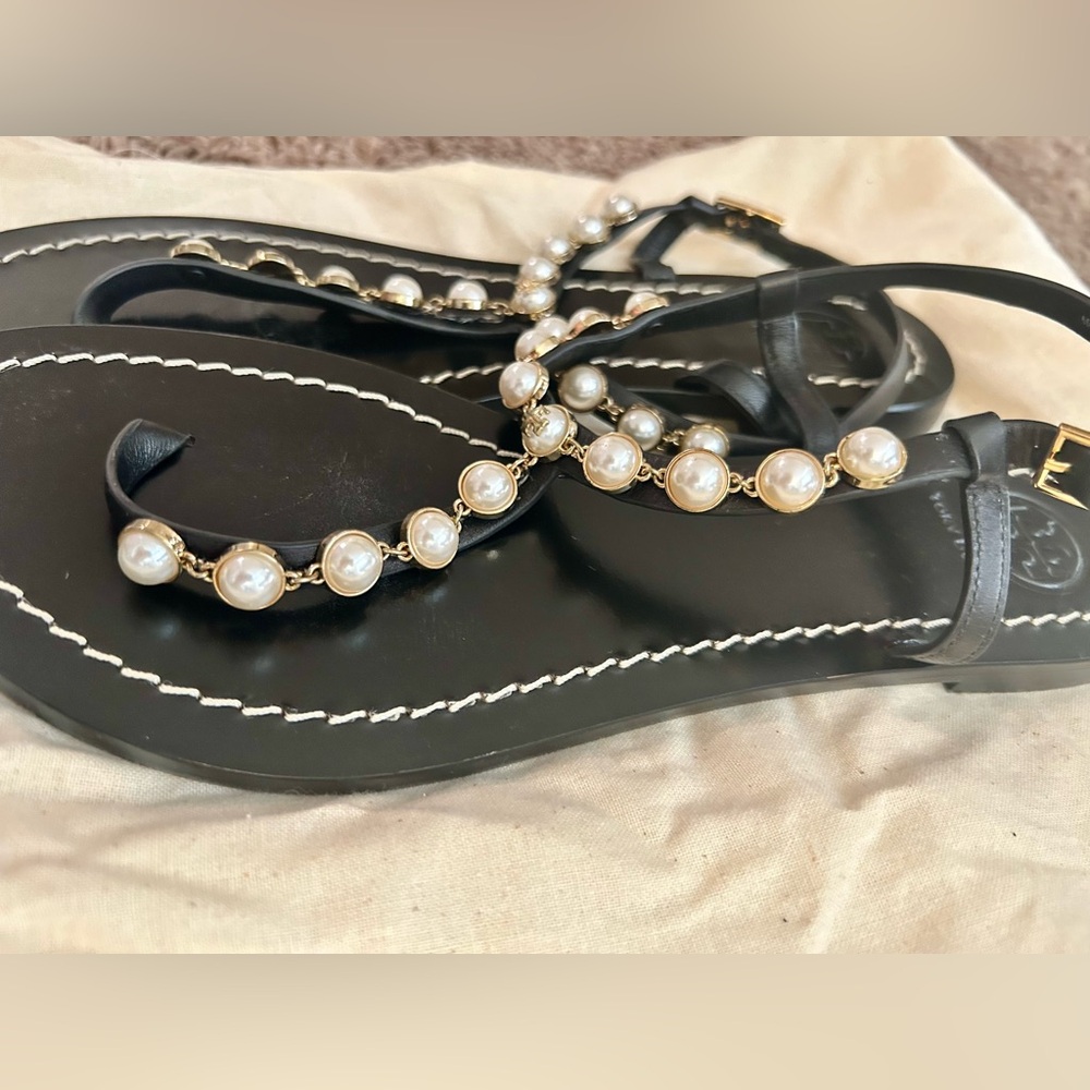Tory Burch Emmy Pearl Strap Sandals - Picture 7 of 10